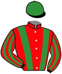 casaque portée par Guitraud C. jockey du cheval de course OBIDOS, information pmu ZETURF