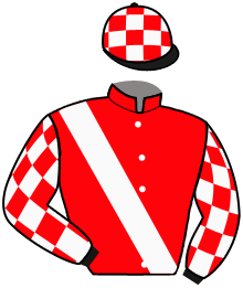 casaque portée par Marie Benj. jockey du cheval de course ZARRAF, information pmu ZETURF