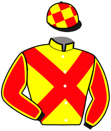 casaque portée par Gelormini G. jockey du cheval de course MEDEE DU VIVIER, information pmu ZETURF