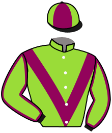 casaque portée par Seguy V. jockey du cheval de course FOLKENE, information pmu ZETURF