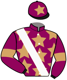casaque portée par Mendizabal I. jockey du cheval de course KADJIRA DU CARLADES, information pmu ZETURF