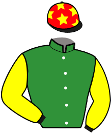 casaque portée par Lamaziere L. jockey du cheval de course MERINDOL, information pmu ZETURF
