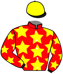 casaque portée par Gourgand C. jockey du cheval de course JONAGOLD, information pmu ZETURF
