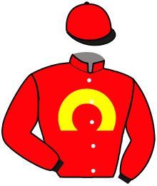 casaque portée par Demuro C. jockey du cheval de course JOVIALITE, information pmu ZETURF
