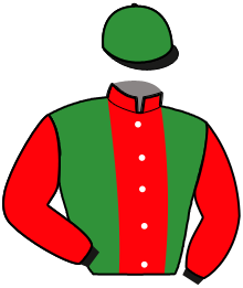casaque portée par Mottier M. jockey du cheval de course LOZEN DE BANVILLE, information pmu ZETURF
