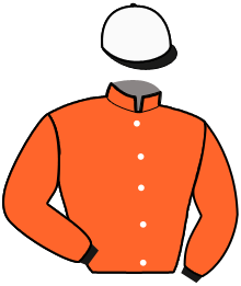 casaque portée par Jolivet B. jockey du cheval de course JET DE BUSSET, information pmu ZETURF