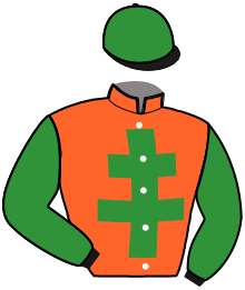 casaque portée par Bekaert D. jockey du cheval de course JEEP DES CHARRONS, information pmu ZETURF
