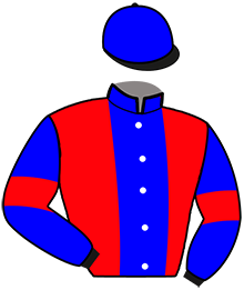 casaque portée par Mazou J. jockey du cheval de course KALPINA ORIENTALE, information pmu ZETURF