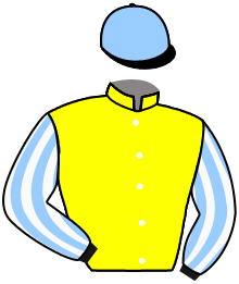 casaque portée par Demuro C. jockey du cheval de course MARINALEDA, information pmu ZETURF