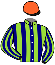 casaque portée par Barzalona M. jockey du cheval de course TIME FOR SANDALS, information pmu ZETURF