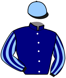 casaque portée par Fraigne Mlle I. jockey du cheval de course LAKANAS, information pmu ZETURF