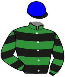casaque portée par Rasmussen Mme Ann K. jockey du cheval de course HONNEUR DU CEBE, information pmu ZETURF