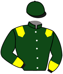 casaque portée par Madamet A. jockey du cheval de course MON SCHATZI, information pmu ZETURF