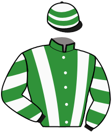 casaque portée par Fournigault G. jockey du cheval de course KALAMITY HENJO, information pmu ZETURF