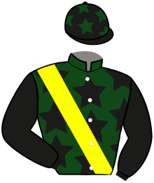 casaque portée par Gutierrez Val A. jockey du cheval de course LWICH DE BOZOULS, information pmu ZETURF