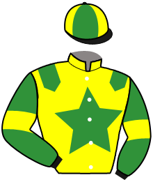 casaque portée par Laffay M. jockey du cheval de course JOYAU DE SOYORA, information pmu ZETURF