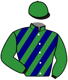 casaque portée par Treich J. H. jockey du cheval de course KAROUZO, information pmu ZETURF