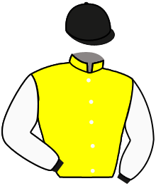 casaque portée par Poggionovo Mme Lau. jockey du cheval de course PEDRO CABRAL, information pmu ZETURF