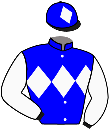 casaque portée par Poirier Mlle C. jockey du cheval de course JARVIS MAGIC JEYL, information pmu ZETURF