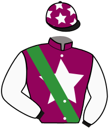 casaque portée par Puillet-roda Emi. jockey du cheval de course RIASSOU, information pmu ZETURF