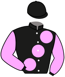 casaque portée par Germain Mlle M. jockey du cheval de course ROSISSIM, information pmu ZETURF