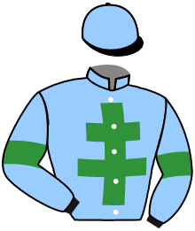 casaque portée par Brechet Léo P. jockey du cheval de course PORQUE TE VAS, information pmu ZETURF