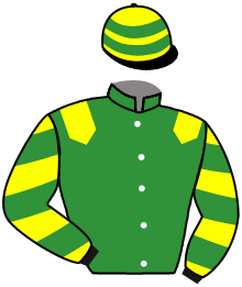 casaque portée par Brechet Léo P. jockey du cheval de course SCATAR, information pmu ZETURF