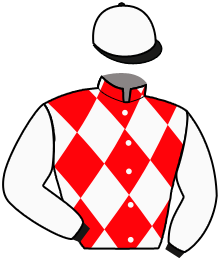 casaque portée par Madamet A. jockey du cheval de course DESERT ROSE, information pmu ZETURF