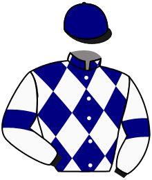 casaque portée par Seguy V. jockey du cheval de course MADJIK DE CHAILLAC, information pmu ZETURF