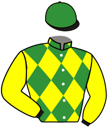 casaque portée par Santiago Mlle D. jockey du cheval de course PLEASEMAN, information pmu ZETURF