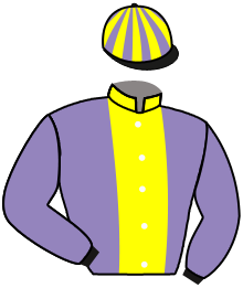 casaque portée par Grosbois Chr. jockey du cheval de course MET LA GOMME, information pmu ZETURF