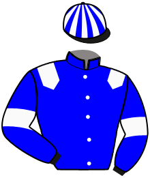 casaque portée par Poirier M. jockey du cheval de course JOHN RIVER, information pmu ZETURF