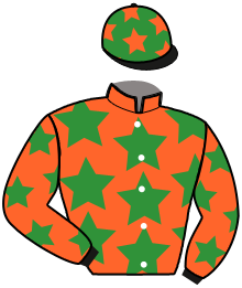 casaque portée par Ouvrie F. jockey du cheval de course LYS DU CAIEU, information pmu ZETURF