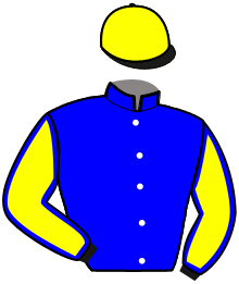 casaque portée par Ouvrie F. jockey du cheval de course JALISCA D'ARBAZ, information pmu ZETURF