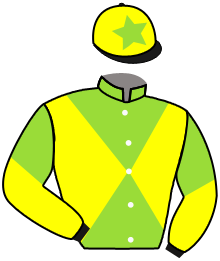 casaque portée par Forest M. jockey du cheval de course NICE PAULI, information pmu ZETURF