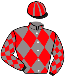 casaque portée par Bourgoin-timbert A. jockey du cheval de course JARDIN DU ROI, information pmu ZETURF