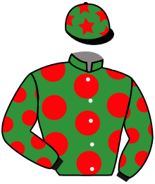 casaque portée par Zuliani L. jockey du cheval de course VOL AU VENT, information pmu ZETURF