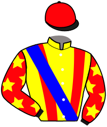 casaque portée par Lepage Axe. jockey du cheval de course LA RONDA, information pmu ZETURF