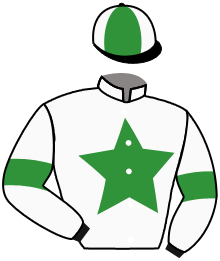 casaque portée par Moutard Jer. jockey du cheval de course GREEN VALSTAR, information pmu ZETURF