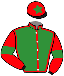 casaque portée par Poirier Mlle C. jockey du cheval de course JOHNNY HAMMER, information pmu ZETURF