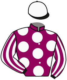 casaque portée par Seguy V. jockey du cheval de course TEXAS PEARL, information pmu ZETURF