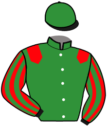 casaque portée par Busset Th. jockey du cheval de course MIDAHO, information pmu ZETURF