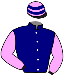 casaque portée par Velany A. jockey du cheval de course JOYAU BLUE, information pmu ZETURF