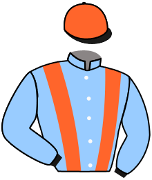 casaque portée par Demuro C. jockey du cheval de course HATSLIANA, information pmu ZETURF