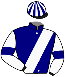 casaque portée par Morin V. M. jockey du cheval de course JAGUAR DU GITE, information pmu ZETURF