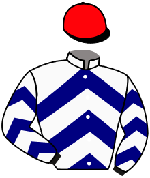 casaque portée par Bazire P. jockey du cheval de course LOUGHCREW, information pmu ZETURF