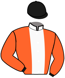 casaque portée par Rotger Serra J.C. jockey du cheval de course MIVACHI, information pmu ZETURF