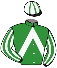 casaque portée par Lacombe Y. jockey du cheval de course JAIDA DE MAY, information pmu ZETURF