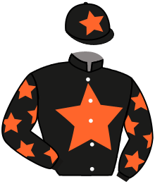 casaque portée par Velon Mlle M. jockey du cheval de course THEATRE LODGE, information pmu ZETURF