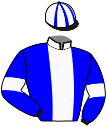 casaque portée par Thonnerieux K. jockey du cheval de course KALINE DES RIOULTS, information pmu ZETURF